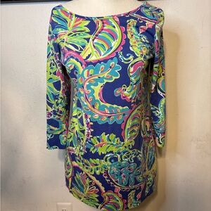 Lilly Pulitzer Blue Green Tunic 3/4 Sleeve